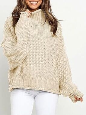 Cream Turtleneck Sweater